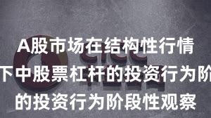 A股市场在结构性行情阶段背景下中股票杠杆的投资行为阶段性观察